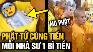 Xôn xao hình ảnh CÚNG PHONG BÌ tại ngôi CHÙA NỔI TIẾNG GÂY HOANG MANG DƯ LUẬN mỗi sư 1 túi đựng tiền