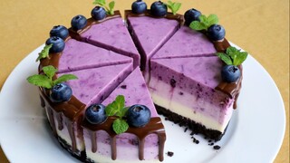 这个渐变紫，很梦幻了~没有一点色素，只用蓝莓就能做出这么好看的颜色！