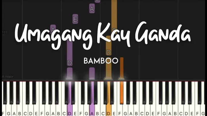 Umagang Kay Ganda (Bamboo version)  synthesia piano tutorial  | lyrics + sheet music
