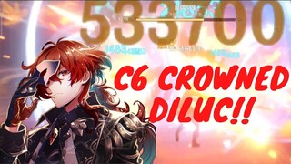 CROWNED C6 DILUC SHOWCASE | Crowned Diluc | Diluc DPS Showcase