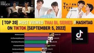 [TOP20] MOST VIEWED THAI BL SERIES #HASHTAG ON TIKTOK [SEPTEMBER 5, 2022]