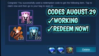 REDEEM CODES /AUGUST 29 2020 /✓WORKING