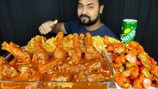 HUGE BUTTER CHICKEN, DRY CHILLI EGG, CHICKEN FRIED RICE, CASHEW NUT SALAD, ASMR MUKBANG EATING SHOW|