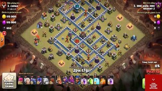 Clash of clans - Top 4 Trận War Phá Nát Hall 13 Đáng Nhất Mùa Noen - Trận 4 #game