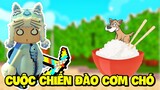 MINI GAME: CUỘC CHIẾN ĐÀO CƠM CHÓ TRONG MINI WORLD MEOWPEO CHẾ TẠO ĐỒ VIP TỪ CƠM CHÓ