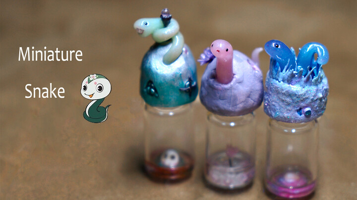 Miniature Snakes on Magic Bottles - Epoxy & Resin Clay