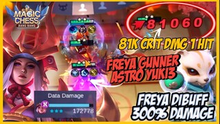 FREYA DI BUFF 300% DAMAGE! 81K CRITICAL DAMAGE COMBO 666 + YUKI 3 FREYA GUNNER ASTRO WM! MAGIC CHESS