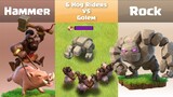 Every Level Hog Rider VS Every Level Golem | Clash of Clans