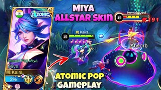 MIYA ATOMIC POP REVIEW!🎵NEW ALLSTAR SKIN MLBB🤩💜