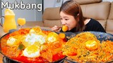 🥘마늘폭탄닭볶음탕+망고쏘주🍹 구운계란토핑 닭볶음탕 + 망고칵테일먹방 (Ft.K-디저트 볶음밥) SPICY CHICKEN MUKBANG ASMR EATINGSHOW REALSOUND