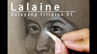 Graphite and White charcoal "Lalaine" - Dalagang Filipina Series 01 | JK Art