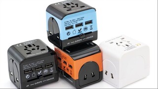 World travel adapter, all in one with 3 usb charging port, 4 colors for choice