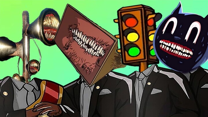 Siren Head Vs Traffic Light Head Vs Cartoon Cat Vs Megahorn - Coffin Dance  Song ( Cover )