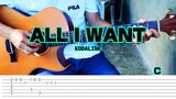All I Want - Kodaline - Fingerstyle Guitar (Tabs) Chords Lyrics