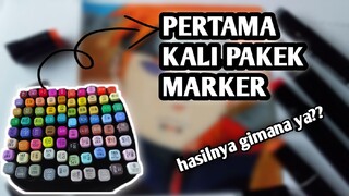 Pertama kali gambar pakek marker. Hasilnya gimana yak?