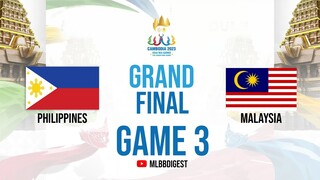 Philippines vs Malaysia Game 3 SEA Games 2023 MLBB Male Category Grand Final | English