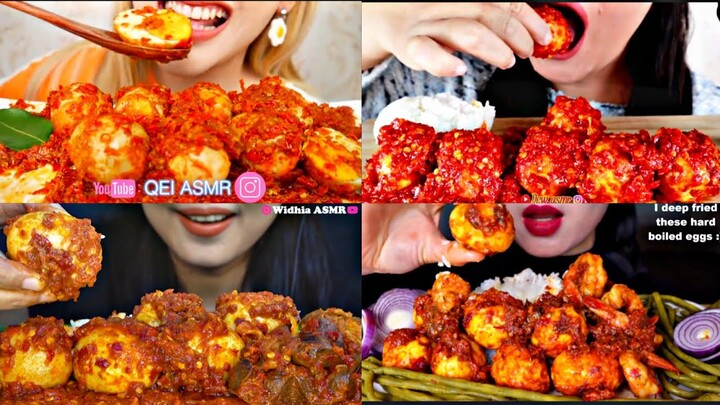 ASMR/MUKBANG TELUR BALADO (EATING SPICY EGGS) HABIS SETENGAH LUSIN LEBIH