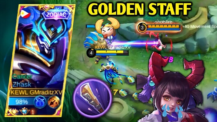 GAMEPLAY ZHASK MIDLANE VS CHANG E [GOLDEN STAFF ON ZHASK IS BROKEN]MLBB