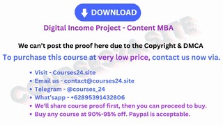 Digital Income Project - Content MBA
