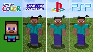 Minecraft (2011) GBC vs GBA vs PS1 vs PSP | Graphics Comparison