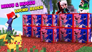 MINECRAFT BED WARS KISSY VÀ HUGGY PIXELMON LUCKY BLOCK ** NOOB TRỞ THÀNH PRO?