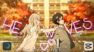 Your Lie in April Amv Edit - Heat Waves || Arima and Kaori Edit || Anime Edits || Anime || YLIA Edit