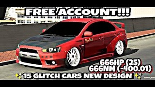 || CAR PARKING MULTIPLAYER 4.8.2 || FREE ACCOUNT GIVEAWAY || 15 GLITCH CARS NEW DESIGN