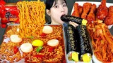 ASMR MUKBANG_ 직접 만든 순두부 신라면 양념치킨 김밥 먹방