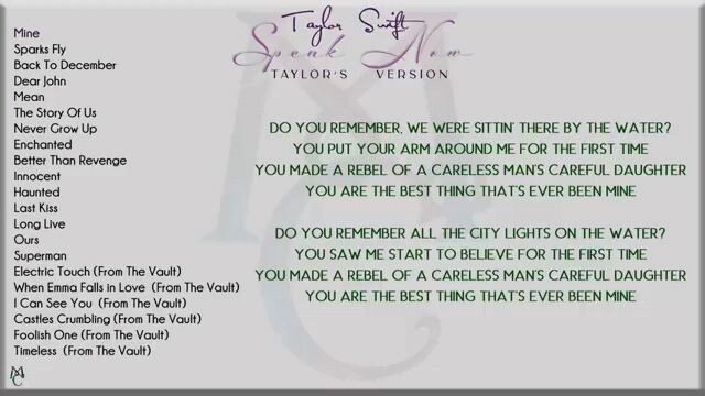 Speak Now Album- Taylor Swift (I do not own the video)