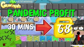 68 WLS IN 30 MINUTES?!?! [ PANDEMIC PROFIT ] | Growtopia