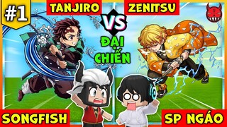 [HÀNG XÓM ĐẠI CHIẾN] #1: SONGFISH ĐẠI CHIẾN TANJIRO VS ZENITSU CỦA SUPPER NGÁO TRONG MINI WORLD