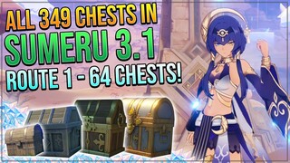 ALL 349 CHESTS IN SUMERU DESERT 3.1! - LOWER SETEKH! | ROUTE 1 - 64 CHESTS!
