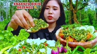 MUKBANG AYAM GEPREK SAMBAL IJO EXTRA LALAPAN MENTAH, CABE UTUH#mukbang#asmr#makan#lalapanmentah