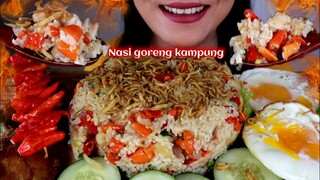 ASMR NASI GORENG KAMPUNG SUPER PEDAS KOMPLIT  | ASMR MUKBANG INDONESIA