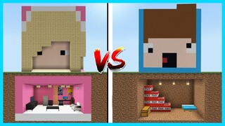 MIPAN & ZUZUZU CHALLENGE BUAT RUMAH RAHASIA DIBAWAH KEPALA DI MINECRAFT! KEREN BANGET