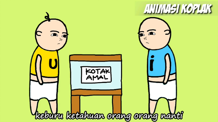 Upin Ipin ambil kotak amal