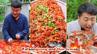 Chinese food from FatSongsong and ThinErmao, it's amazing! chili | food | challenge | DONA 도나