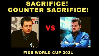 PAREHONG NAGBIGAY NG PIYESA! TINDI NG IDEA! Wojtaszek vs Carlsen World Cup 2021 Round 4 Day 1