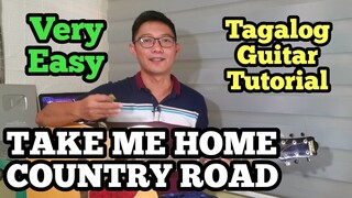 TAKE ME HOME COUNTRY ROAD | BASIC GUITAR TUTORIAL FOR BEGINNERS