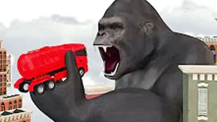 Orangutan King Kong vs Dye Filling Car Children's Toy Car Excavator Truck Big Truck Tank Truck Sand 