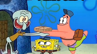 Patrick locked the courier in his house and sent the package for him with SpongeBob