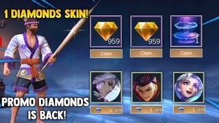 BIG CRAZY SALE EVENT! BUY YOUR SKIN FOR ONLY 1 DIAMONDS! PROMO DIAMONDS EVENT | MOBILE LEGENDS