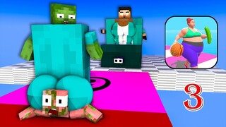 Monster School : FAT 3 FIT CHALLENGE - Minecraft Animation