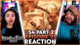 ANNIE IS BACK 😱😱 | Attack On Titan Season 4 Episode 22 Reaction and Review