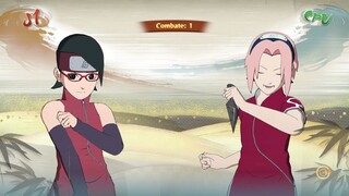 Sarada Uchiha  vs Sakura Haruno y Sasuke Uchiha (niños) — NSUNS4 Español Latino