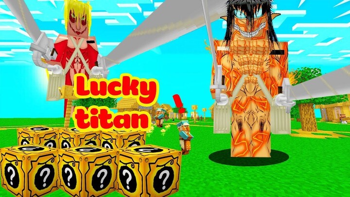ONE VÀ NOOB YETI THỬ THÁCH ĐẬP LUCKY BLOCK TITAN_MINECRAFT TITAN NỮ VS TITAN SUPER EREN