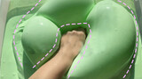 [Slime] Nghịch thùng slime xanh lá siêu to