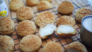 KUE SUS DURIAN CRUNCY BANGET! | CHOUX AU CRAQUELIN | DURIAN CHOUX CREAM