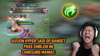 GUSION HYPER JADI OP LAGI KALO PAKE EMBLEM INI ! LANGSUNG MANIAC - Mobile Legends