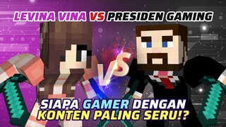 Levina Vina vs Presiden Gaming: Siapa Lebih Pro Main Minecraft!? | MRI PanSos Kap #short